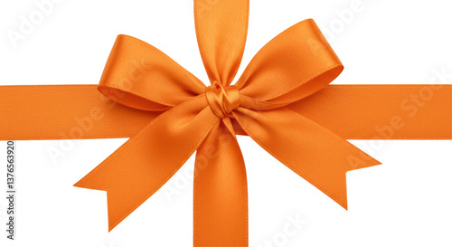 Obraz na plátně Isolated Orange Ribbon Bow