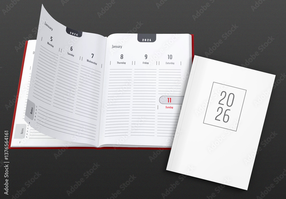 Daily calendar planner for 2026 template Stock Template | Adobe Stock