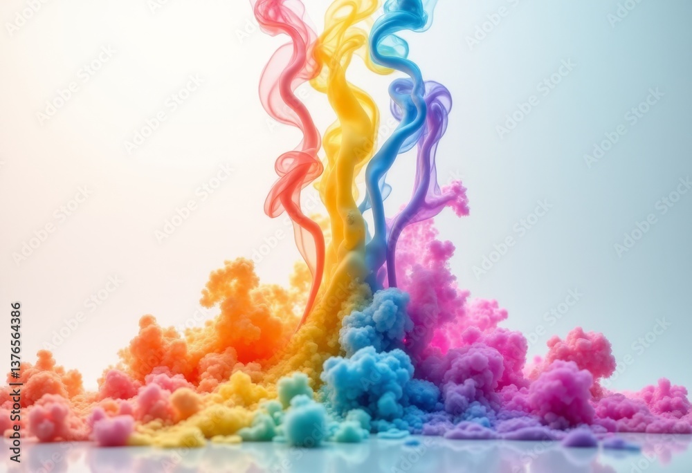 Obraz premium colorful smoke on a blue background