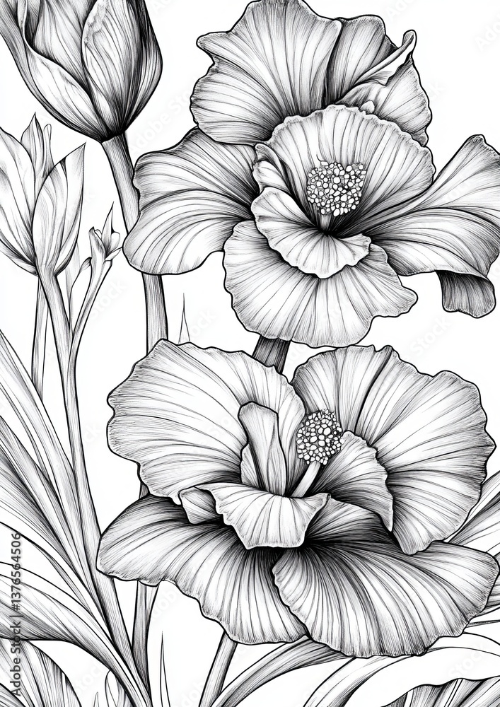 Fototapeta premium Flower Coloring Page