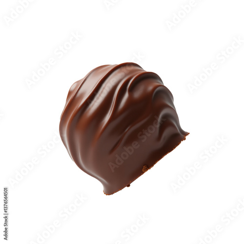 3D truffle of brown chocolate