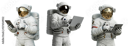 The astronaut set. Ideal for space themes, scientific exploration, advanced technology or creative projects related to the universe and space missions, nature.