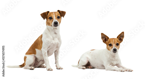 Foto Isolated Two Jack Russell Terriers