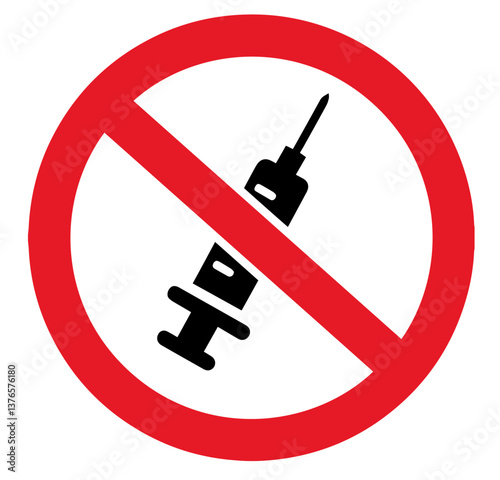 no syringes sign 