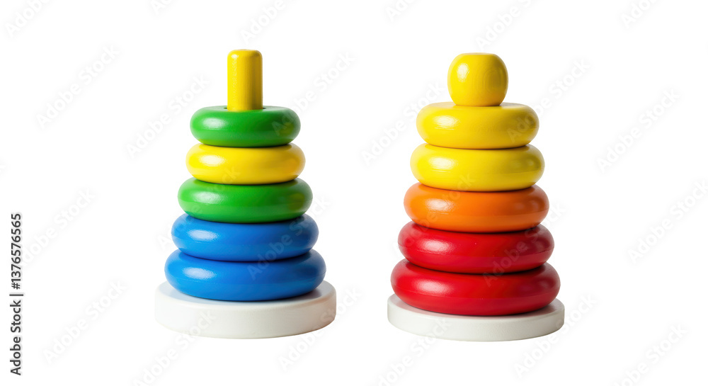 Isolated Two Stacking Rings Toys Isolated Two Stacking Rings Toys