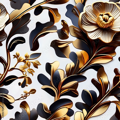 Pattern with flowers in vector style. Packaging and wallpaper.