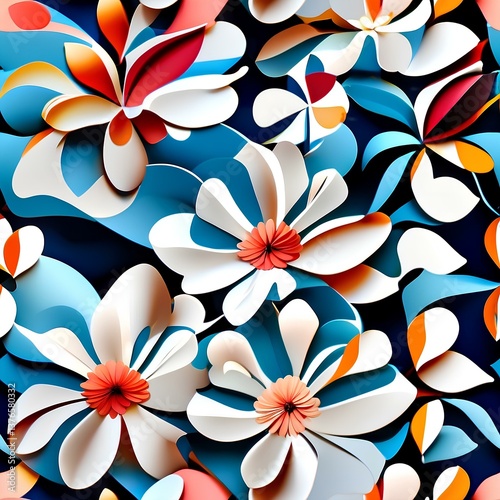 Pattern with flowers in vector style. Packaging and wallpaper.