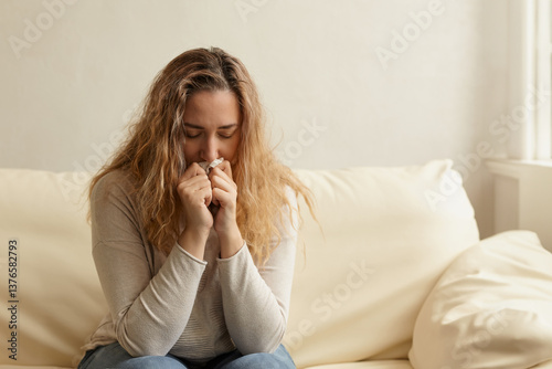 Sad pensive Middle aged woman