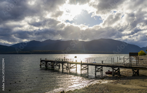 Beautiful Lake Te Anau in the South Island, New Zealand