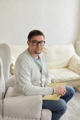 Portrait of handsome male psychologist