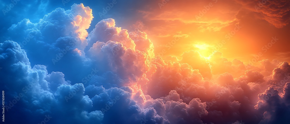 Fototapeta premium Heavenly sunrise with cloudscape.