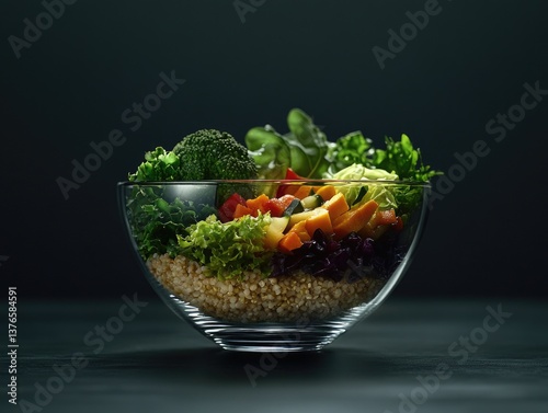 Obraz na płótnie Vegetable Medley in Glass Bowl w salonie