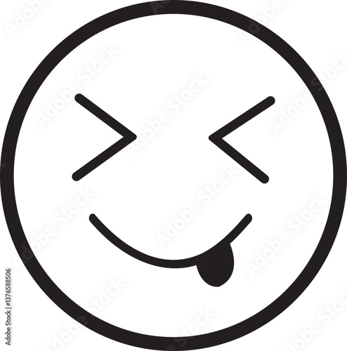 Doodle Emoji face icon. drawn sketch style. different expression emotion mood in line isolated on transparent background
