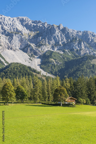 Obraz na płótnie Ramsau am Dachstein, Ahornboden, Steiermark, Österreich, Ramsau w salonie