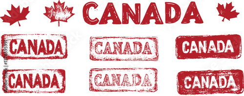 Grunge rubber stamps that say Canada