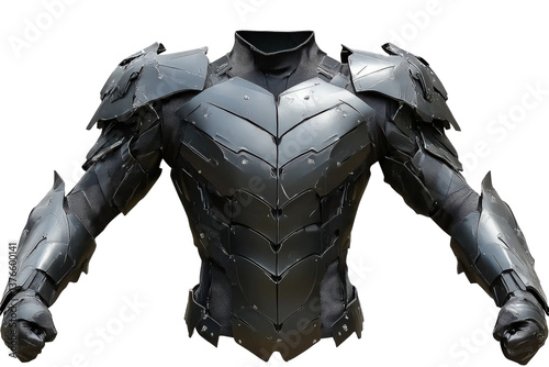 Futuristic Black Armor Suit with Intricate Design and Detailed Texture for Action Scenes, Cosplay, and Creative Projects Offering Unique Visual Appeal