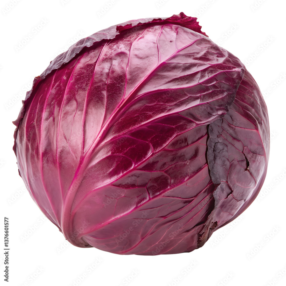 Obraz premium Red cabbage isolated on a transparent background