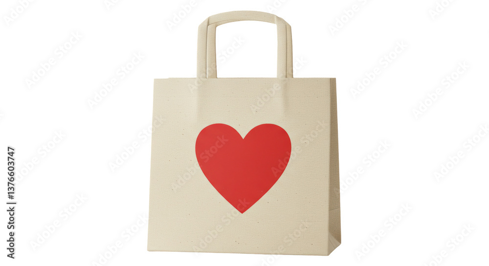 Isolated Tote Bag with Heart Isolated Tote Bag with Heart