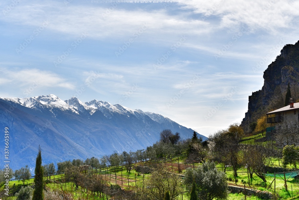 Schöne Landschaft be Pregasina oberhalb vom Gardasee