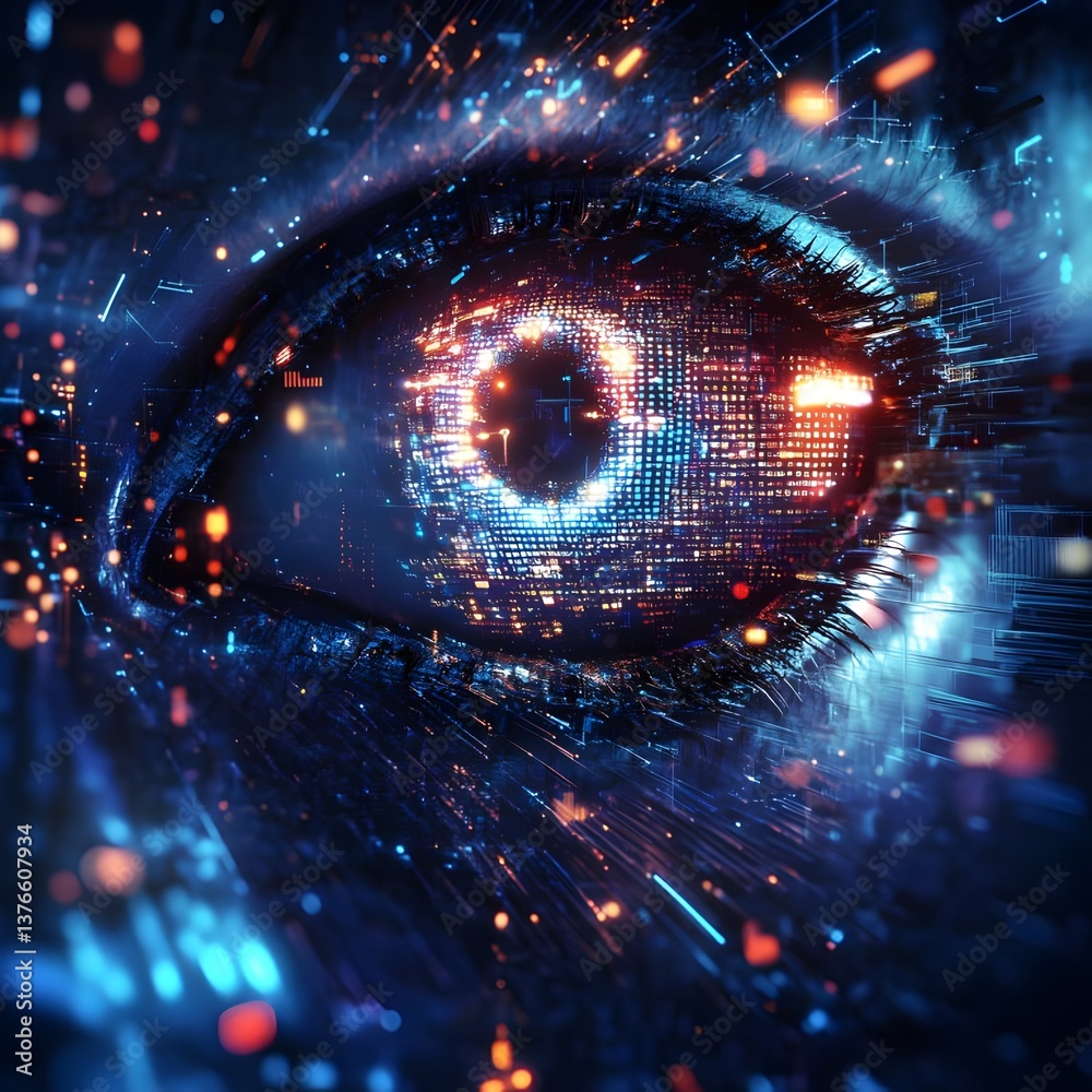 Digital eye futuristic technology artificial intelligence vision concept artwork design