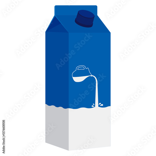 milk carton, paper packet with milk.