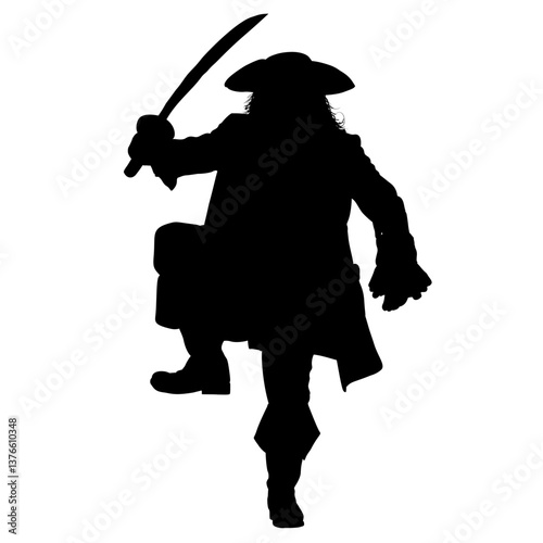 Pirate silhouette - vector illustration