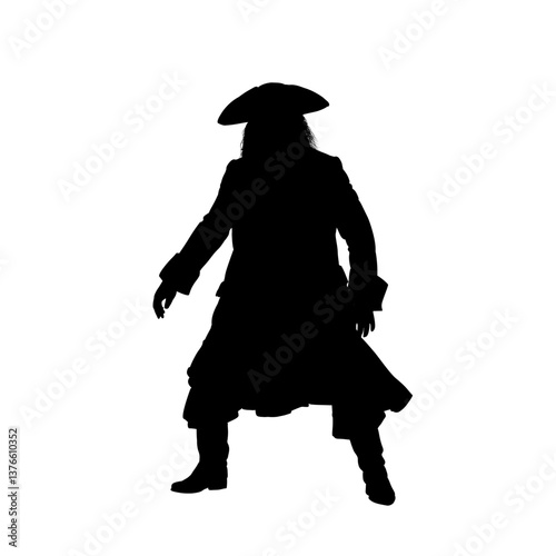 Pirate silhouette - vector illustration