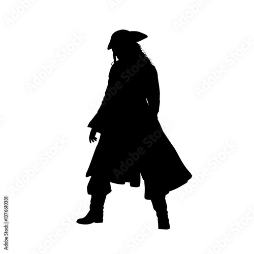 Pirate silhouette - vector illustration