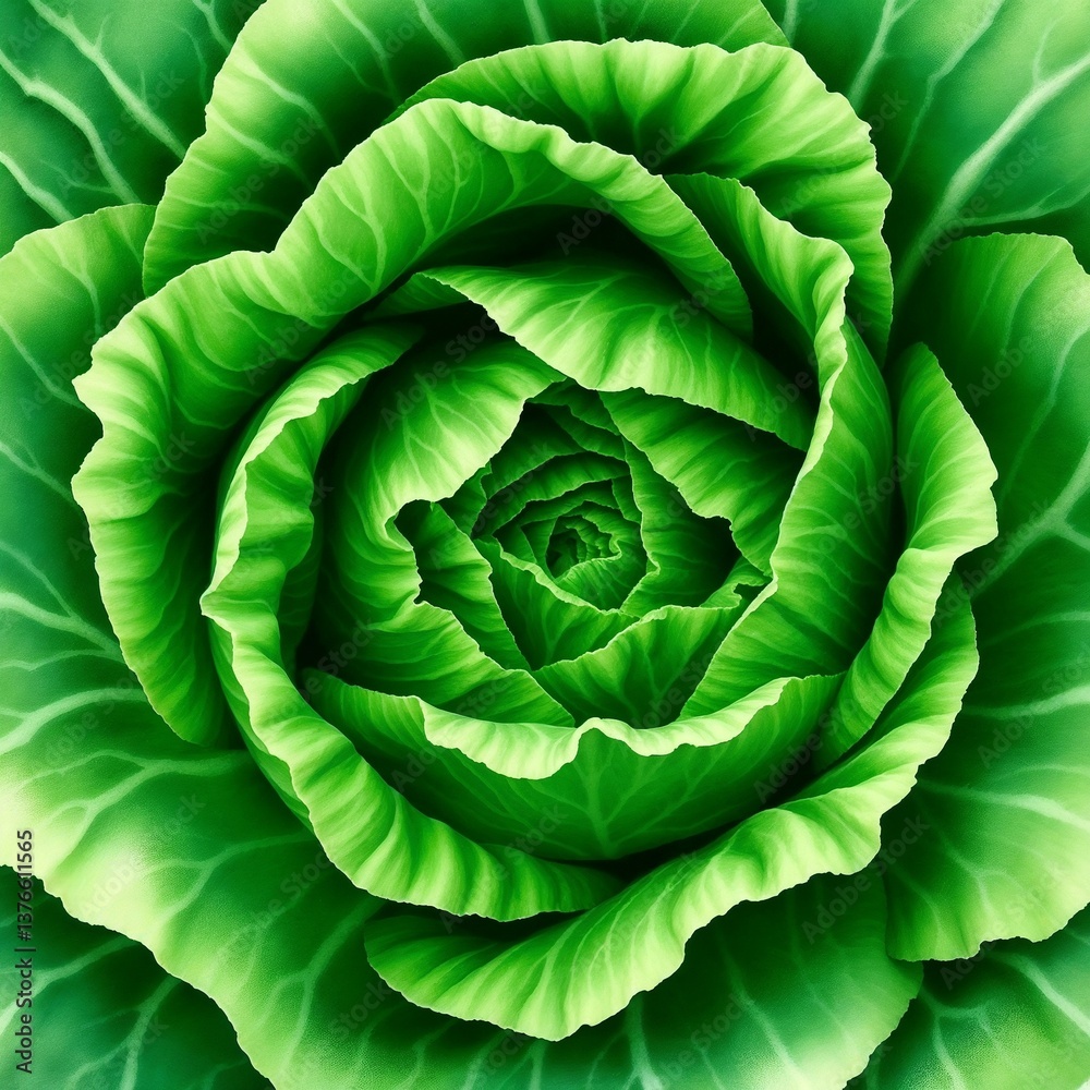 Obraz premium Fresh green cabbage, healthy, close-up view, natural produce, vegetarian food