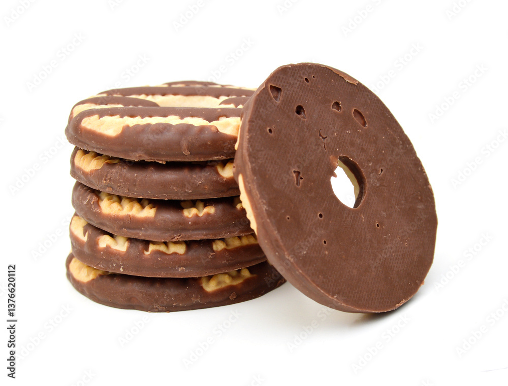 Chocolate cookie isolated on white background Chocolate cookie isolated on white background