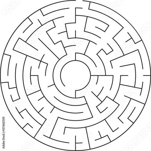 Circular Maze Puzzle Labyrinth Game Challenge, Complex Paths Solution