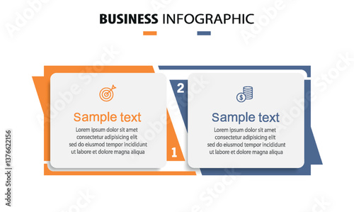 Vector infographic template with icons and 2 options or steps