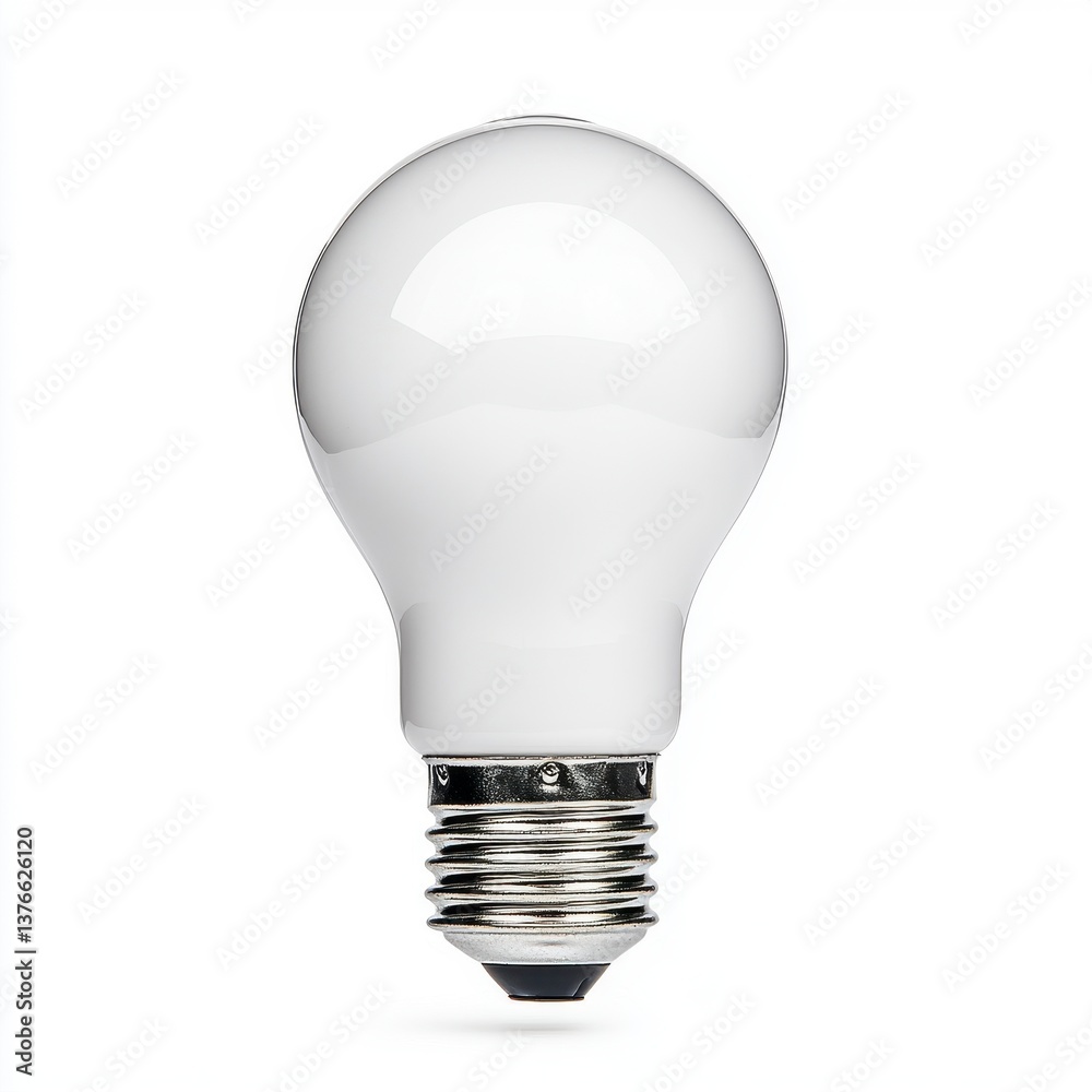 White Light Bulb on White Background Studio Shot White Light Bulb on White Background Studio Shot