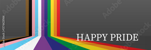 Happy pride banner with text. Vector background for banner, website, print, social media