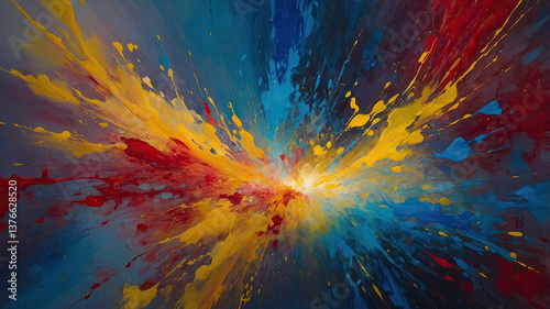Wallpaper Mural Vibrant explosion of colors fills the canvas with energy and emotion in a contemporary art display Torontodigital.ca
