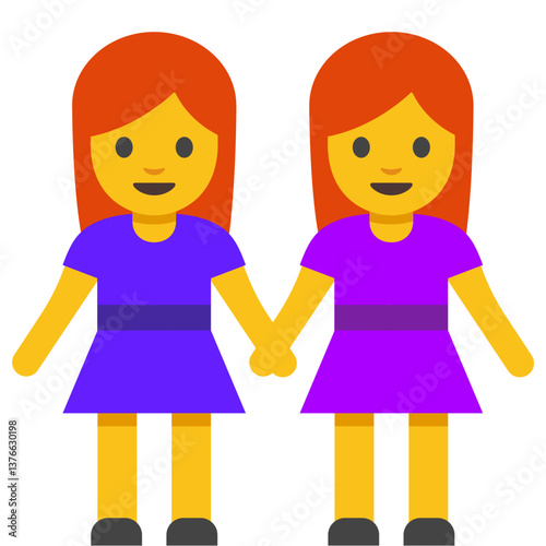 Two Girls Holding Hands
