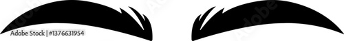 Eyebrows shaping icons in flat. black eyebrow linear isolated on transparent background