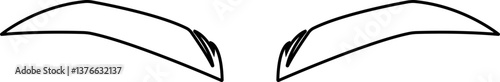 Eyebrows shaping icons in line. black eyebrow linear isolated on transparent background