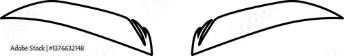 Eyebrows shaping icons in line. black eyebrow linear isolated on transparent background
