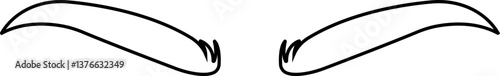 Eyebrows shaping icons in line. black eyebrow linear isolated on transparent background
