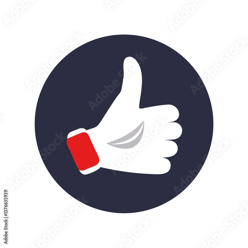 Icon of a hand giving a thumbs up on a dark background  