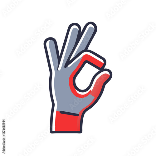 Hand gesture representing okay sign in modern style  