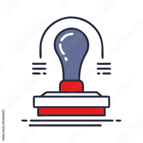 approved stamp icon design in flat style  