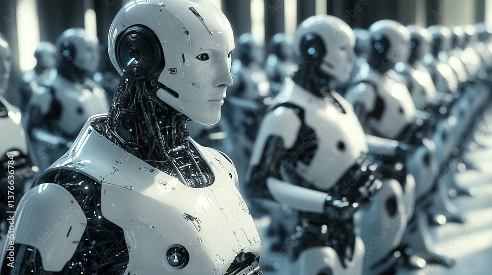 Fototapeta premium AI, digital mind, artificial intelligence, computer brain, quantum processor, CPU, neural networks. Digital database of future 3D illustration on a technological background