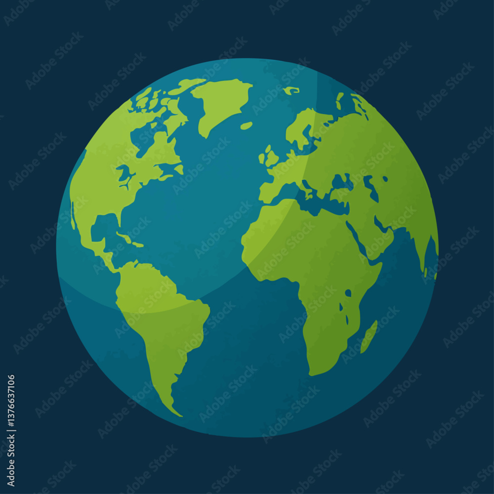 Fototapeta premium earth globe on blue background vector illustration