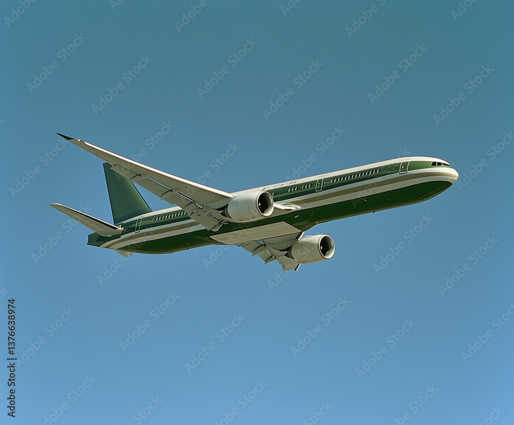 Obraz premium airplane flying in a clear sky