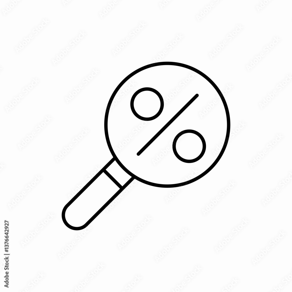 Percent search icon vector sign Percent search icon vector sign