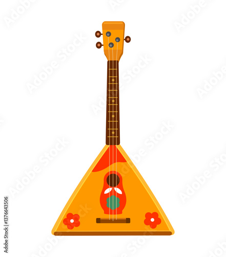 Balalaika is a Russian folk instrument. Vector illustration on a white background	

