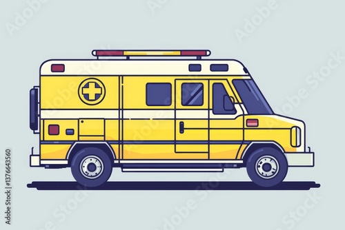 Detailed illustration of an ambulance in action.