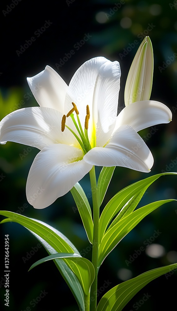 Obraz premium White Lily in Sunlight